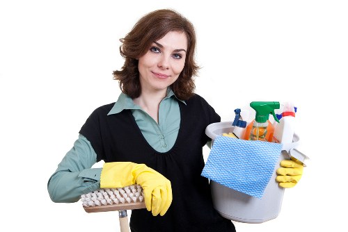 Professional cleaning of a newly refurbished interior